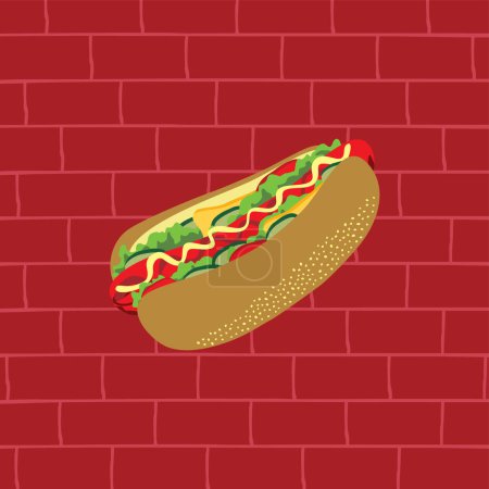 Téléchargez les photos : Illustration du délicieux thème des hot-dogs - en image libre de droit