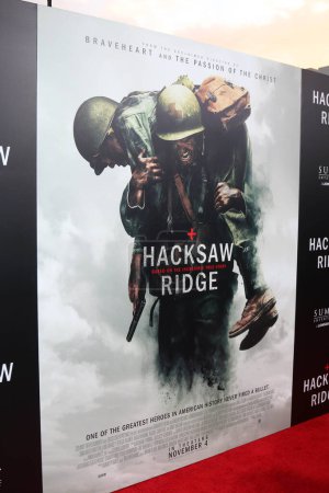 Photo for Hacksaw Ridge Poster, Atmosphereat the Hacksaw Ridge Screening, Samuel Goldwyn Theater, Beverly Hills, CA 10-24-16 - Royalty Free Image
