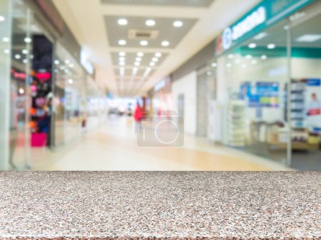 Photo for Empty table and shopping mall blur - Royalty Free Image