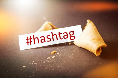 Photo for A fortune cookie with message hashtag - Royalty Free Image