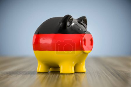 Photo for Fat piggy bank in german colors - Royalty Free Image