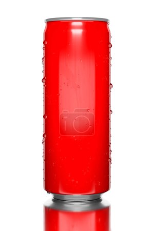 Foto de Bebida típica de energía roja estaño aislado - Imagen libre de derechos