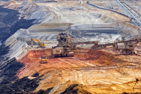 Photo for Aerial view of open mining pit - Royalty Free Image