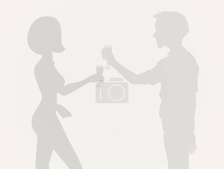 Photo for Toast on New Year's Eve and couple on background - Royalty Free Image