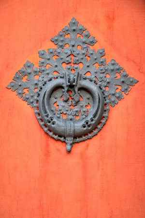 Photo for Medieval door detail on wooden door - Royalty Free Image