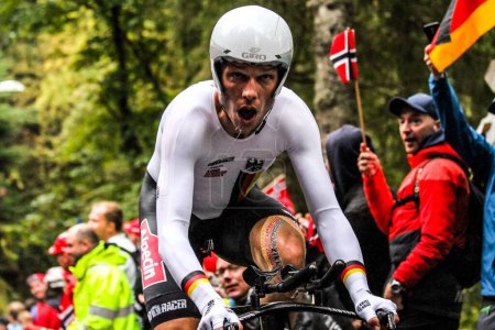 Téléchargez les photos : Tony Martin participe au Championnat du Monde Route Sykkel-VM 2017 à Bergen, Norvège le 17 septembre 2017. - en image libre de droit