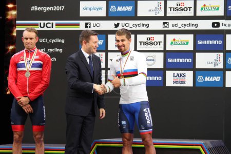 Photo for Sportsman, cycling WC in Bergen 2017, 24 September 2017, Norway - Royalty Free Image