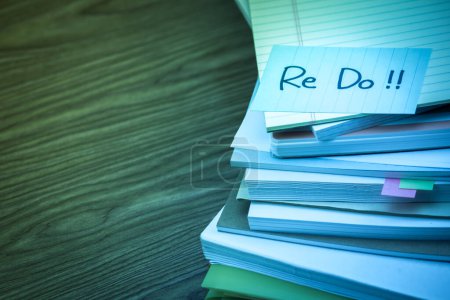 Photo for ReDo The Pile of Business Documents on the Desk - Royalty Free Image