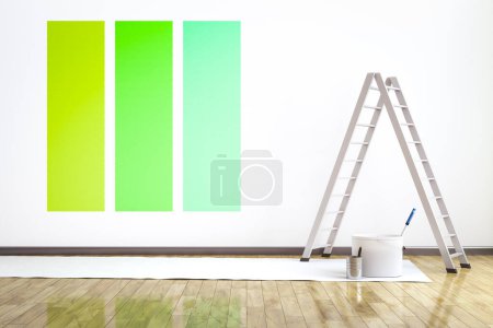 Foto de Una habitación con tres colores diferentes en la pared para elegir - Imagen libre de derechos