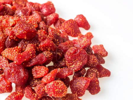 Photo for Dried strawberry bake with honey on white background - Royalty Free Image