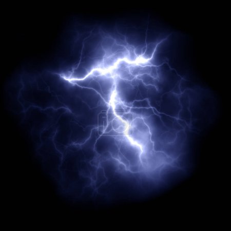 Photo for Thunder lightning in the night, colorful picture - Royalty Free Image