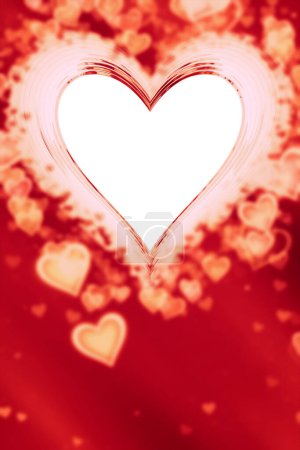 Photo for Red heart shaped frame, colorful picture - Royalty Free Image