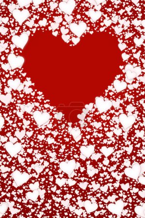 Photo for Red heart shaped frame, colorful picture - Royalty Free Image