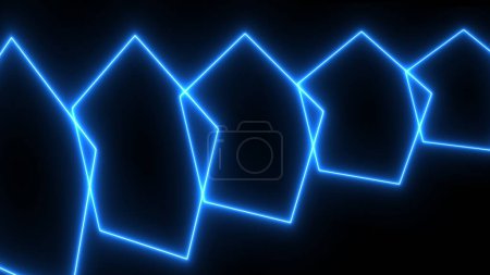 Photo for Abstract neon polygonal background. Digital illustration - Royalty Free Image