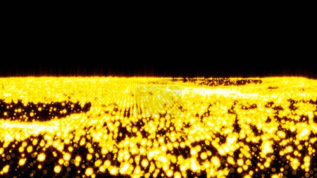 Foto de Lujoso oro brillante partículas onda fondo - Imagen libre de derechos