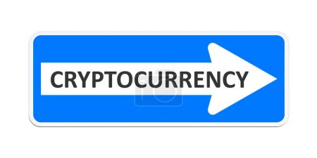 Téléchargez les photos : Signe à sens unique avec le mot crypto-monnaie - en image libre de droit