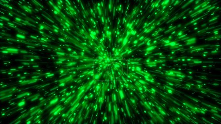 Green abstract astrophotography, galaxy travel portal