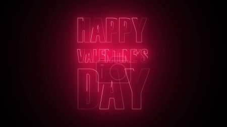Photo for Happy Valentine's Day Text in neon - Royalty Free Image