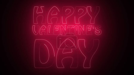 Téléchargez les photos : Happy Valentine's Day Texte en néon - en image libre de droit