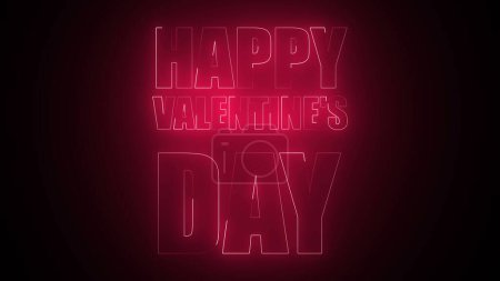Photo for Happy Valentine's Day Text in neon - Royalty Free Image