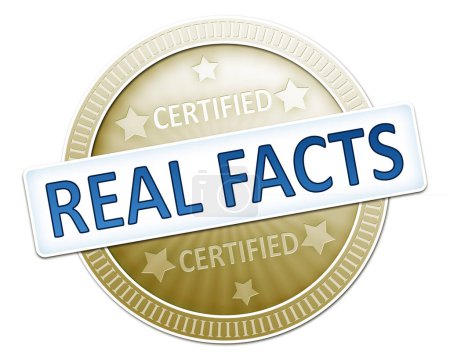 Photo for Certified real facts on a white background - Royalty Free Image