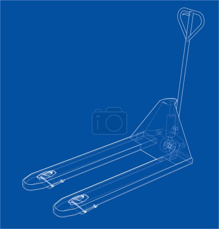 Photo for Hand pallet truck, 3d illustration - Royalty Free Image