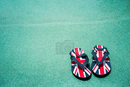 Photo for A pair of slippers in pool side - Royalty Free Image