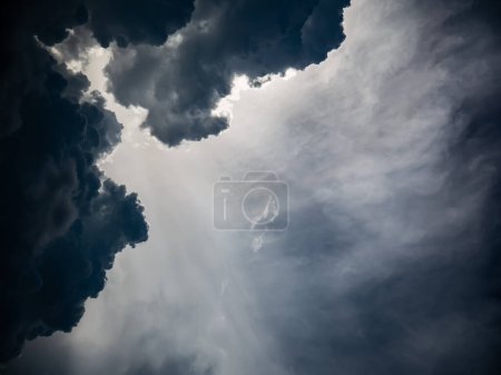 Photo for "Overcast sky with sun ray light background" - Royalty Free Image