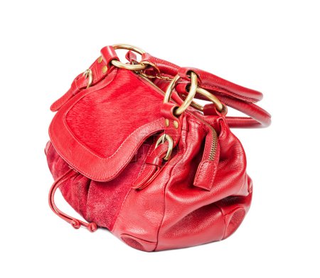 Photo for Red purse isolated on white background - Royalty Free Image