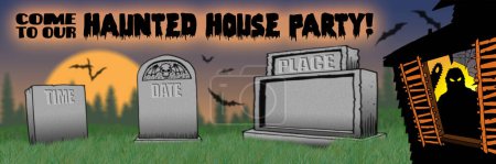 Photo for Haunted HOUSE party invitation - Royalty Free Image
