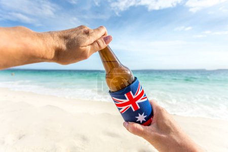 Photo for Crack open a cold beer on a summer day - Royalty Free Image