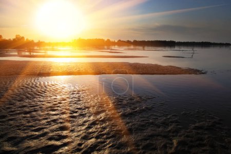 Foto de The sandy coast at the river - Imagen libre de derechos