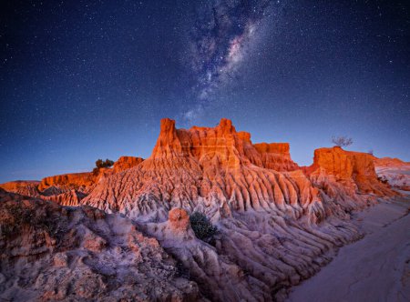 Téléchargez les photos : Ciel étoilé sur un paysage désertique - en image libre de droit