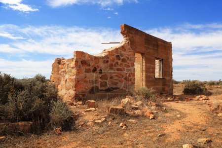 Photo for Desolation stone house ruins in the desert - Royalty Free Image