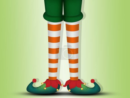 Photo for "Christmas card with elf legs" - Royalty Free Image