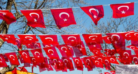 Photo for "Turkish national flag  in view" - Royalty Free Image