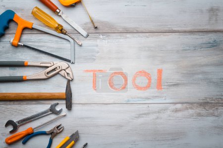 Photo for "Toolkit and written Tool " - Royalty Free Image