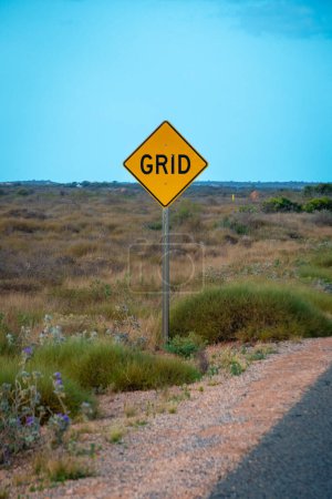 Photo for Yellow Street Grid street sign in Western Australia - Royalty Free Image