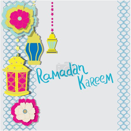 Foto de Ramadán Kareem letras de mano con decoración. - Imagen libre de derechos