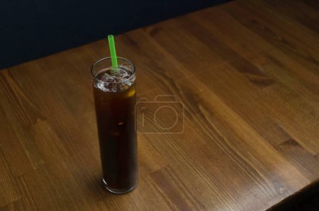 Photo for Put a glass of iced tea on the service desk - Royalty Free Image