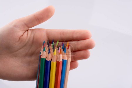 Photo for Hand holdin pencils close up - Royalty Free Image