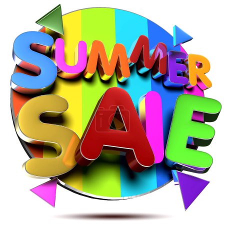 Photo for Summer sale 3d, colorful illustration - Royalty Free Image