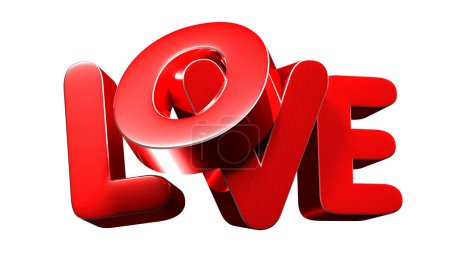 Photo for Love word on white background, 3d illustration - Royalty Free Image