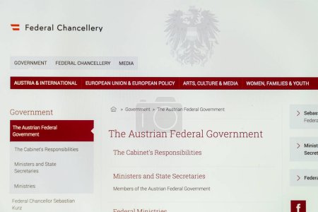 Téléchargez les photos : Page web du gouvernement autrichien - en image libre de droit