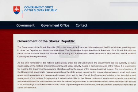 Téléchargez les photos : Page web du gouvernement slovaque - en image libre de droit