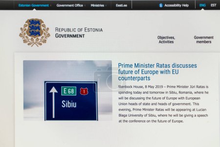 Téléchargez les photos : Page web du gouvernement estonien - en image libre de droit