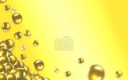 Photo for Golden balls, colorful illustration - Royalty Free Image