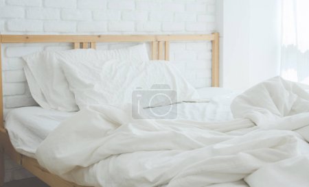 Photo for "Bedroom and white mattress" - Royalty Free Image
