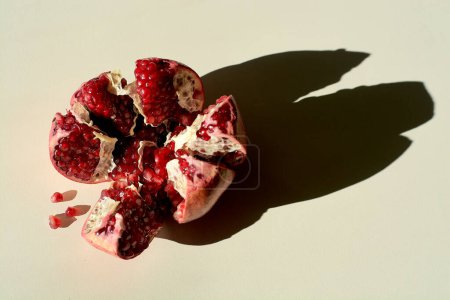Photo for Ripe red juicy pomegranate fruit, close up - Royalty Free Image