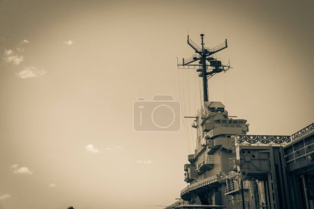 Photo for Filtered image typical view top of American aircraft carrier in Texas - Royalty Free Image